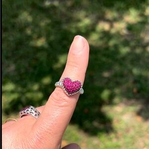 Effy 925 Sterling Silver Ruby Heart Ring, 1.02 TCW